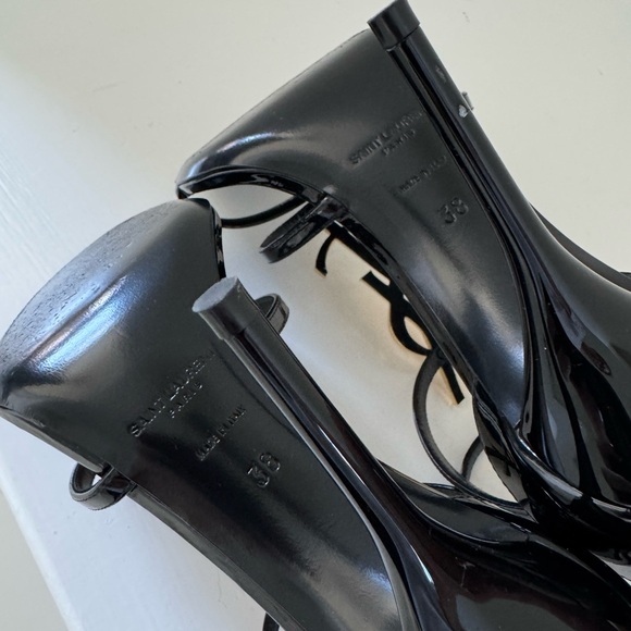 Saint Laurent Cassandra YSL Black Patent Sandals - Size 8 - Picture 13 of 13